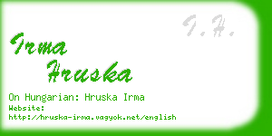 irma hruska business card